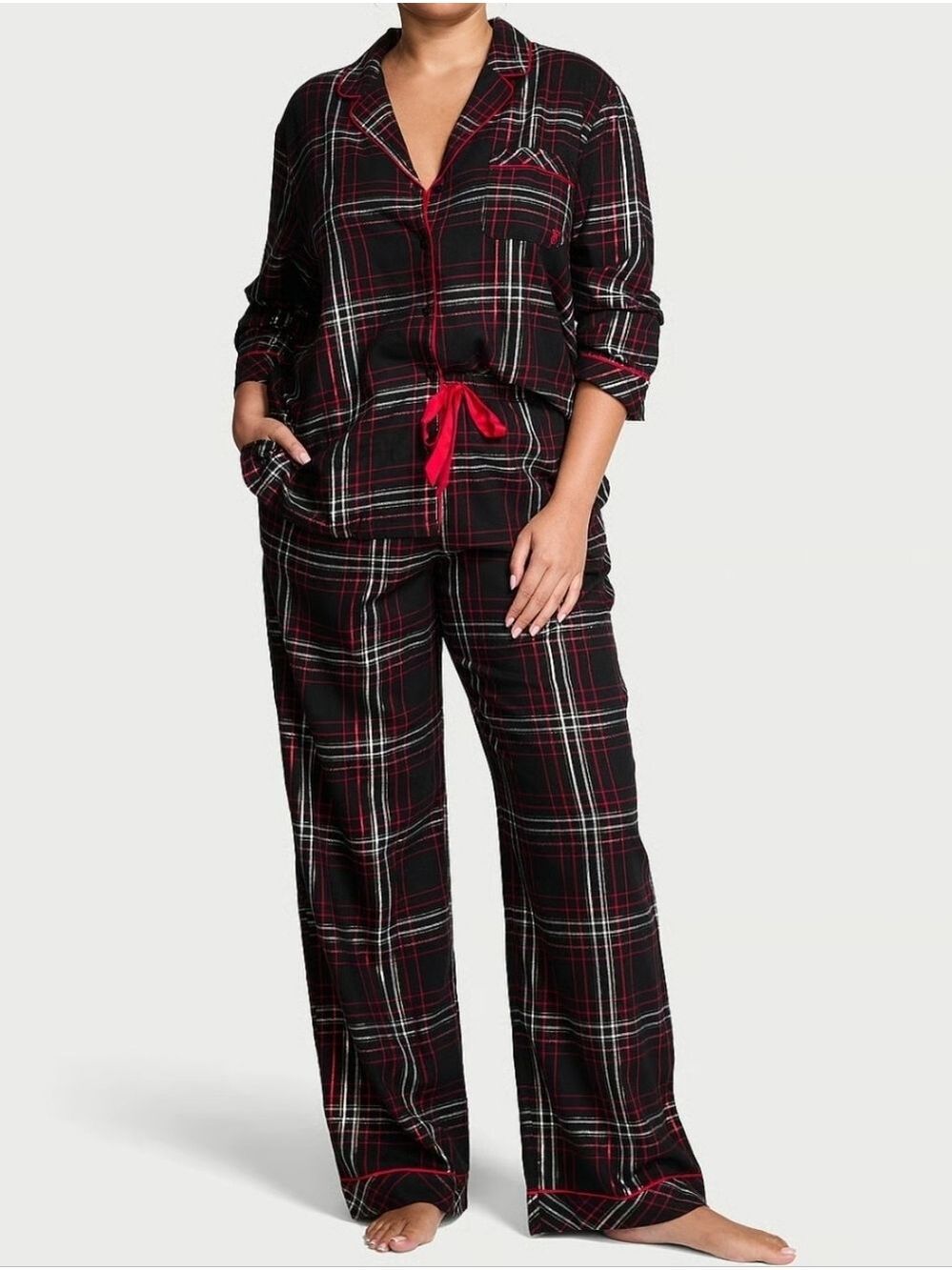 Victoria's Secret Cotton Flannel Pajama Set Large